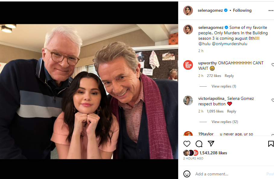 Selena Gomez announces release date of Only Murders in the Building Season 3