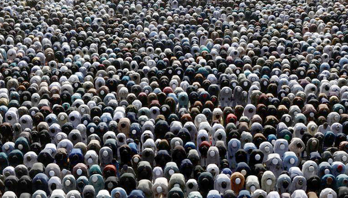 Muslims attend Eid ul Fitr prayers in Karachi on April 22, 2023. — Reuters