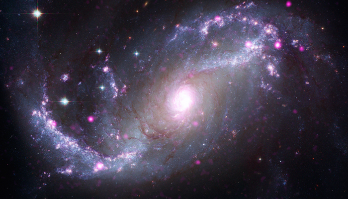 NGC 1672 is a spiral galaxy, but one that astronomers categorise as a “barred” spiral. — Nasa/JPL
