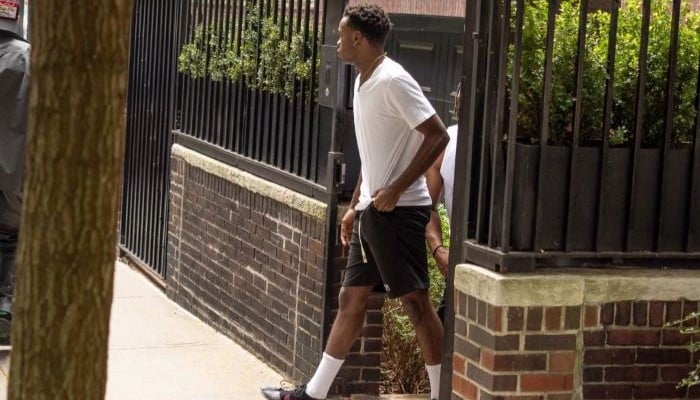 Rocco Ritchie and David Banda photographed leaving Madonnas NYC home