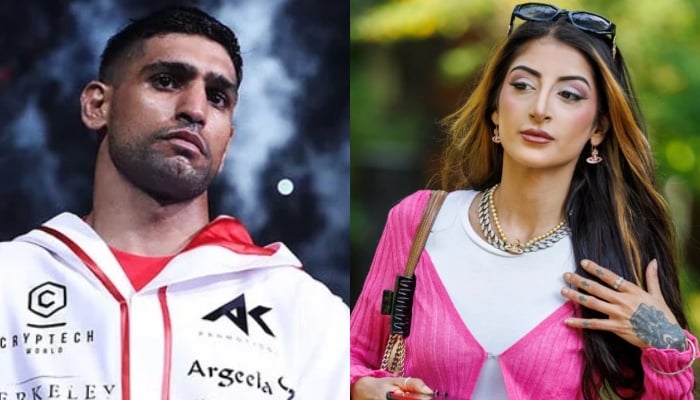 British-Pakistani boxer Amir Khan (left) and Asian bridal model Sumaira. — AFP/Instagram/Sumzz.beauty/File