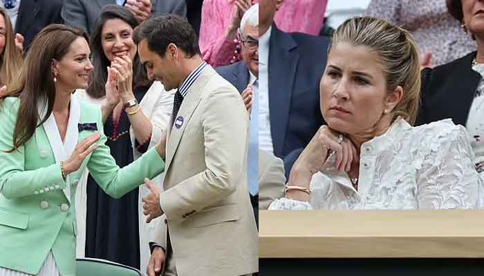 Kate Middleton steals Roger Federers wifes smile at Wimbledon