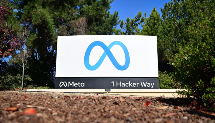 The Meta (formerly Facebook) logo marks the entrance of their corporate headquarters in Menlo Park, California on November 09, 2022. AFP/File