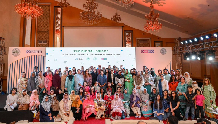The launch event of Meta’s ‘The Digital Bridge: Advancing Financial Inclusion for Pakistan’ initiative in Karachi, on July 5, 2023. — Twitter/@demoideas
