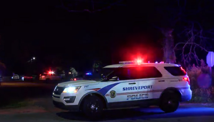 A police vehicle can be seen in this picture after a mass shooting in Shreveport Louisiana on July 4, 2023. — Screengrab/YouTube/KTAL News