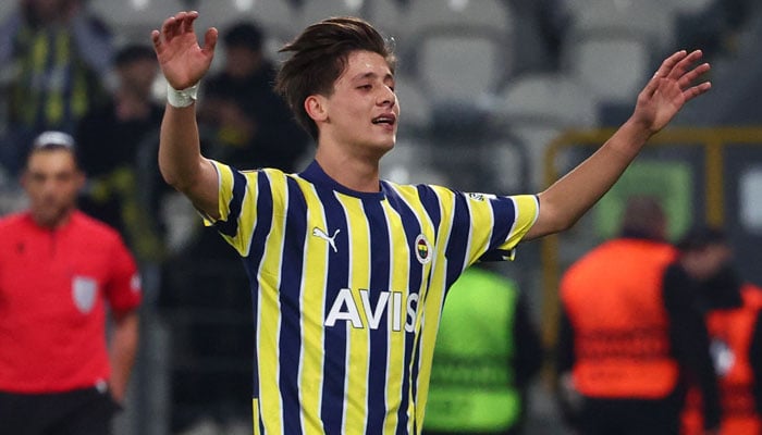 Fenerbahces Arda Guler celebrates scoring their first goal. — Reuters/File
