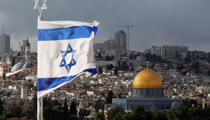 Israeli flag near the Dome of the Rock. — Reuters/File