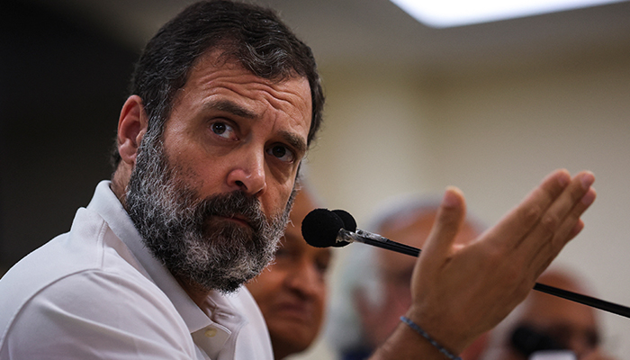 Indias main opposition Congress party’s leader Rahul Gandhi holds a news conference after he was disqualified as a lawmaker by Indias parliament on Friday, at the party’s headquarters in New Delhi, India, March 25, 2023. — Reuters