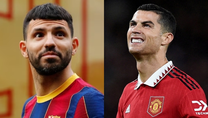 Former Argentine footballer Sergio Aguero (left) and Cristiano Ronaldo, — Reuters/File