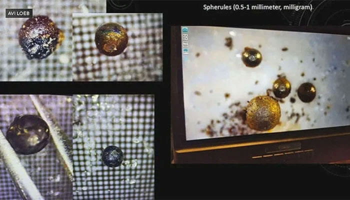 This picture shows fragments that may be alien technology from a meteor that landed in the waters off of Papua New Guinea in 2014 according to a Harvard Professor. — CBS/Avi Loeb