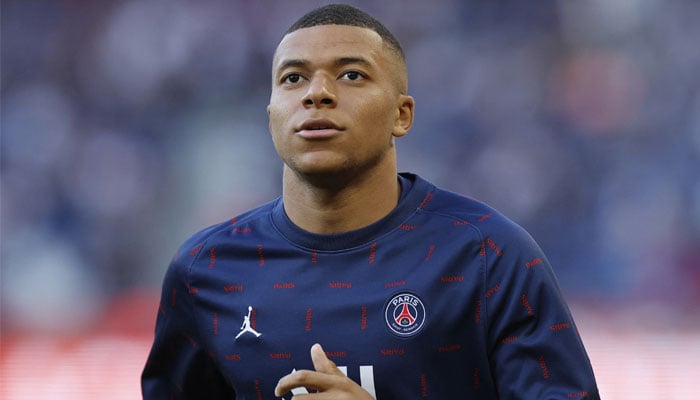 Paris Saint-Germain's Kylian Mbappe during pre-match practice. Reuters/File