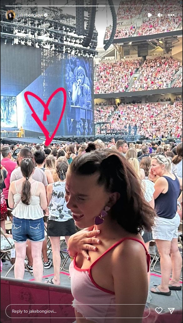 Jake Bongiovi shares rare look at Millie Bobby Brown from Taylor Swift’s Eras Tour
