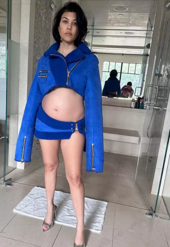 Kourtney Kardashian is embracing her pregnancy with style and humor