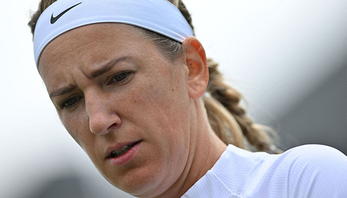 Belarus´ Victoria Azarenka is pictured during her women´s singles tennis match against China´s Yuan Yue, on the first day of the 2023 Wimbledon Championships at The All England Tennis Club in Wimbledon, southwest London, on July 3, 2023.—AFP