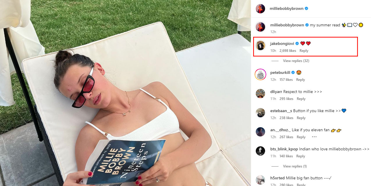 Millie Bobby Brown receives sweet shoutout from fiancé Jake Bongiovi