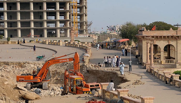 View of construction taking place in Karachis Clifton area. — AFP/File
