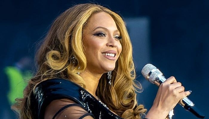 Beyonce dazzles on stage during her Renaissance tour in mesh diamond-embellished dress