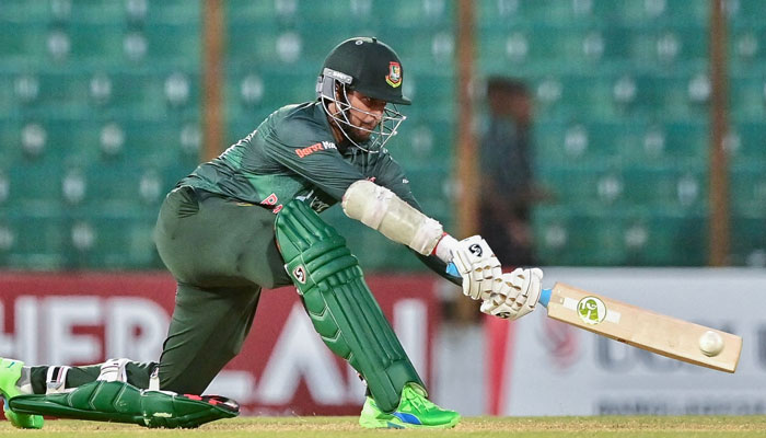 Bangladesh’s Shakib Al Hasan plays a shot during the third one-day international (ODI) cricket match between Bangladesh and Afghanistan at the Zahur Ahmed Chowdhury Stadium in Chittagong on July 11, 2023. — AFP/File