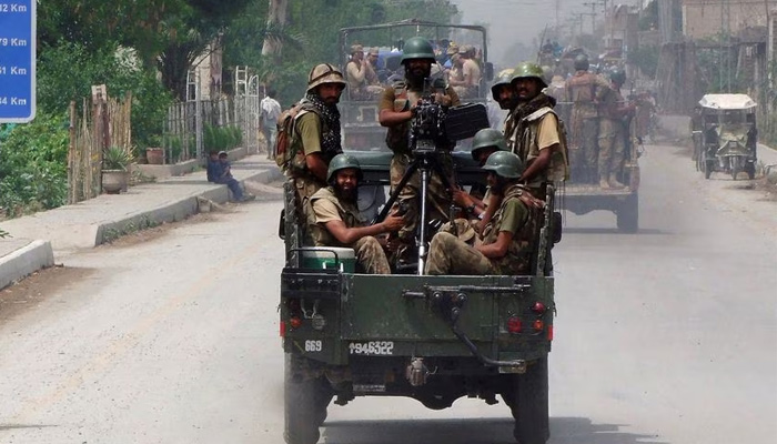 Soldiers driving in an army van in this undated photo. — Reuters/File