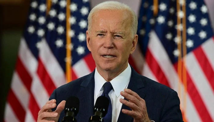 President Joe Biden speaks on March 31, 2021 in Pittsburgh, Pennsylvania. AFP/File