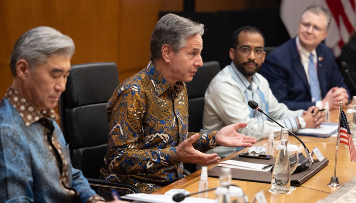 This picture shows US Secretary of State Antony Blinken during the second US-Indonesia Strategic Dialogue. — Twitter/@SecBlinken