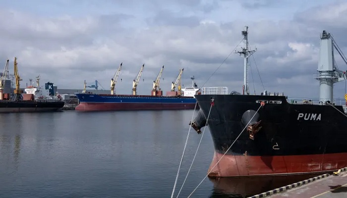 Bulk carriers are docked at the grain terminal of the port of Odessa, Ukraine, on April 10, 2023. — AFP/File