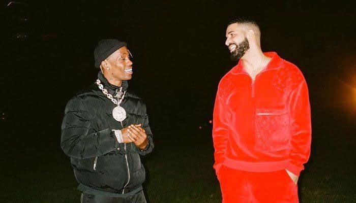 Musicians Travis Scott (left) and Drake. — Twitter/@PopCrave