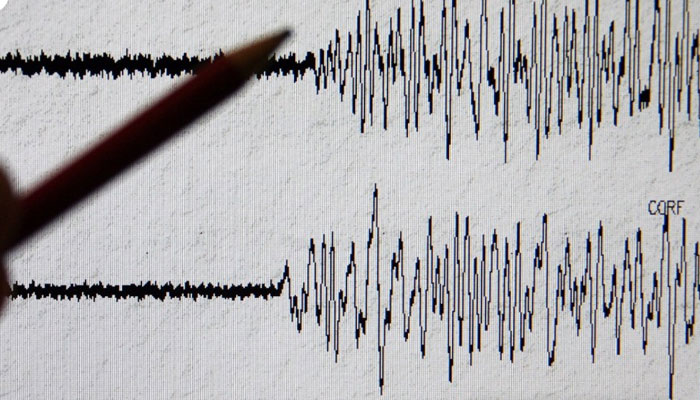 An earthquake measuring scale reading the intensity of an earthquake in this image. — Twitter/AFP