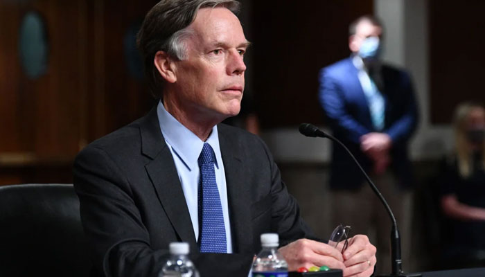 Nicholas Burns testifies before the Senate Foreign Relations Committee confirmation hearing on his nomination to be Ambassador to China, on Capitol Hill in Washington, DC, on October 20, 2021.