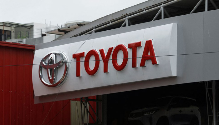 Toyota logo is seen at a Toyota Society Motors showroom in Karachi, Pakistan, July 27, 2022. — Reuters