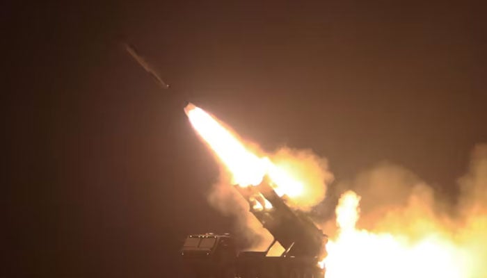 A North Korean cruise missile is launched in this photo released in February by the official Korean Central News Agency. Reuters/File