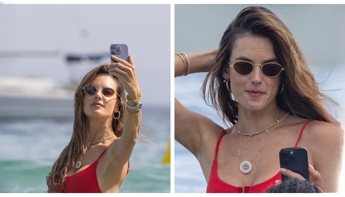 Alessandra Ambrosio puts on sizzling display in skimpy red piece