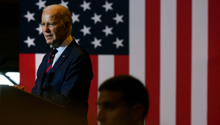 US President Joe Biden speaks on renewable energy at the Philly Shipyard on July 20, 2023, in Philadelphia, Pennsylvania. — AFP