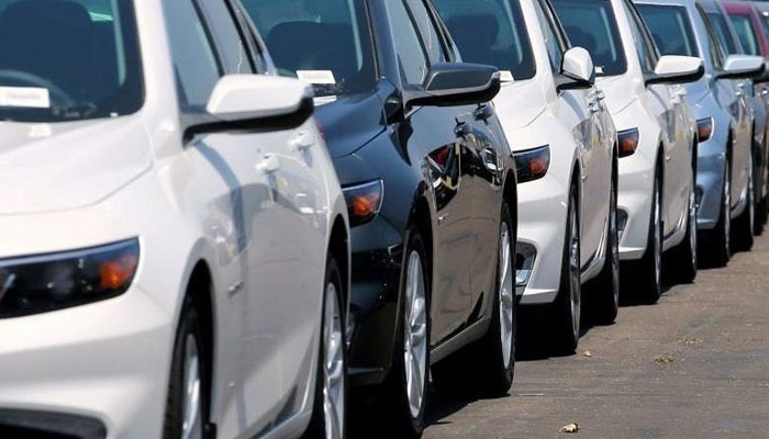 The pictures show cars in a showroom. — Reuters/File