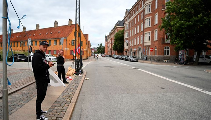 Protesters from the Danish Patriots demonstrate in front of the Iraqi embassy in Copenhagen, Denmark July 24, 2023. — Reuters