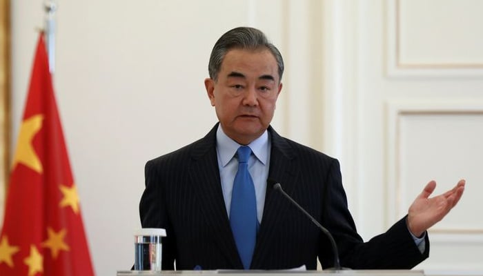 Chinas State Councillor and Foreign Minister Wang Yi attends a news conference following his meeting with Greek Foreign Minister Nikos Dendias at the Ministry of Foreign Affairs in Athens, Greece, October 27, 2021.— Reuters