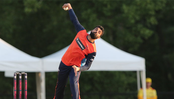 Shadab Khan in action for the San Francisco Unicorns. — Twitter/@SFOUnicorns