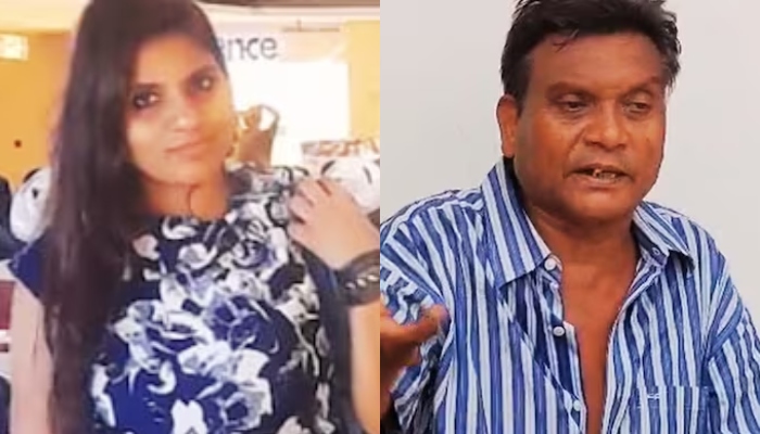 A collage of Indian woman, now Fatima (left) and her father Gaya Prasad Thomas (right)