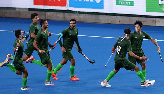 Pakistan hockey players in action — PHF