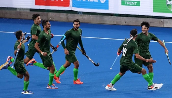 Pakistan hockey players in action — PHF