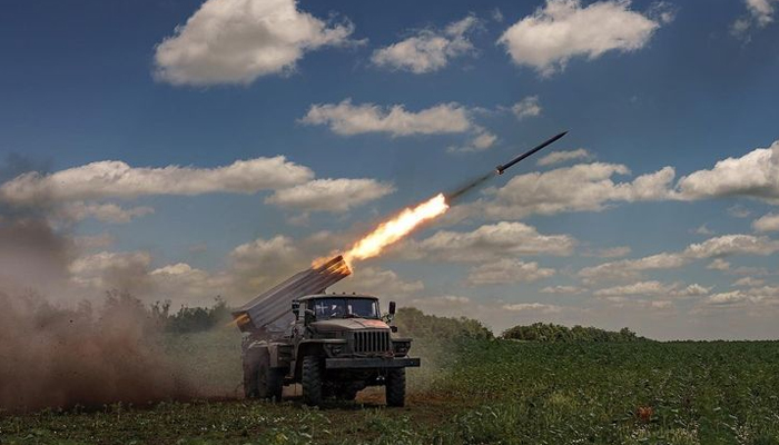 Ukrainian artillery vehicles can be seen firing a missile on the battlefield in this picture released on July 14, 2023. — Instagram/@zelenskiy_official
