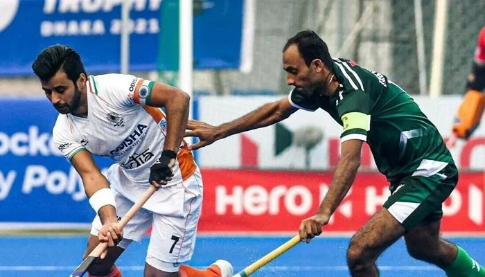 An undated image of players playing during a Pakistan vs India match. — AFP/File