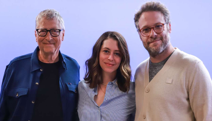 Bill Gates speaks of Alzheimer’s disease with Seth Rogen and Lauren Miller