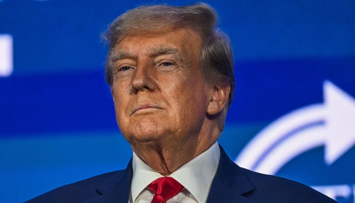 Former US President and 2024 presidential nominee Donald Trump speaks at the Turning Point Action USA conference in West Palm Beach, Florida, on July 15, 2023. — AFP