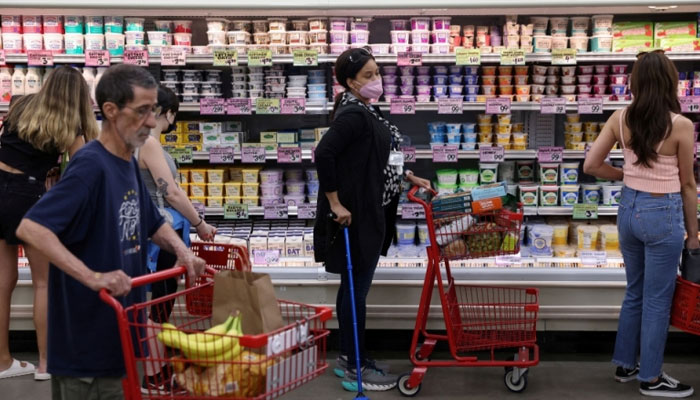 People shop in a supermarket in Manhattan, New York City on June 10, 2022. — Reuters