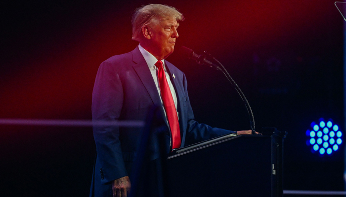 Former US President and 2024 presidential hopeful Donald Trump speaks at the Turning Point Action USA conference in West Palm Beach, Florida, on July 15, 2023. — AFP