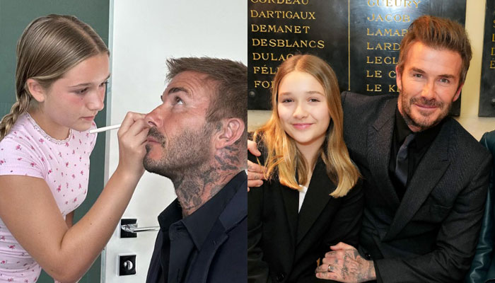 David Beckham gets makeover from his ‘little makeup artist’ Harper Seven: See pic
