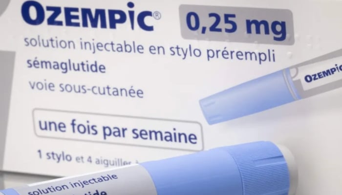 This photograph taken on February 23, 2023, in Paris, shows the anti-diabetic medication Ozempic (semaglutide) made by Danish pharmaceutical company Novo Nordisk — AFP/Files