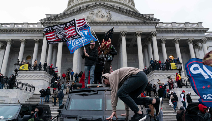 Supporters of US President Donald Trump protest outside the US Capitol on January 6, 2021, in Washington, DC. — AFP