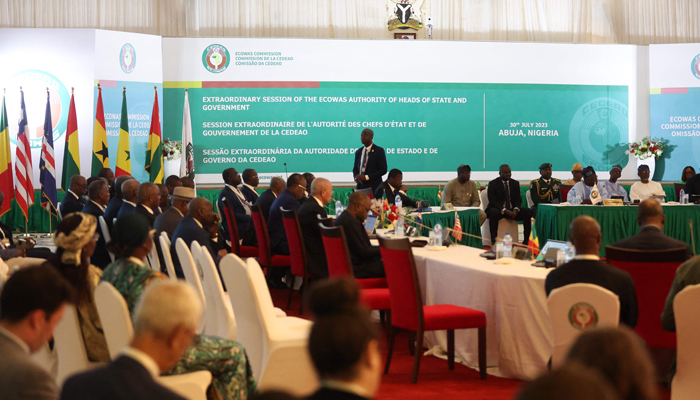 Economic Community of West African States (ECOWAS) Presidents are seen during the heads of states and government extraordinary session in Abuja on July 30, 2023. — AFP